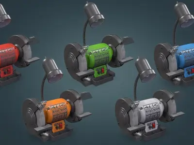 Bench Grinder Low-poly 3D model order