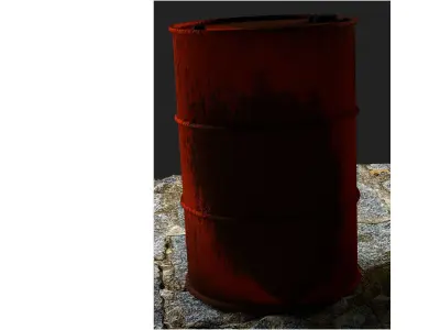 Oil barrel Free low-poly 3D model shop