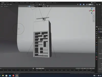 Aquatium set fish tank on shelf 3D model