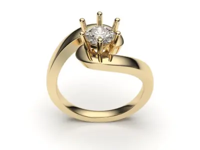 solitaire with ring sizes  8 part S127 3D print model