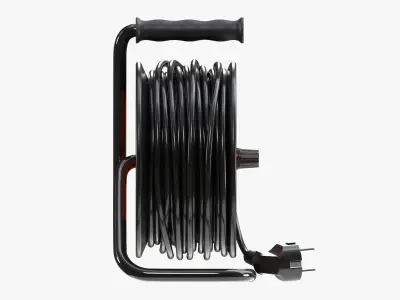 Extension cord reel with sockets 01 3D model