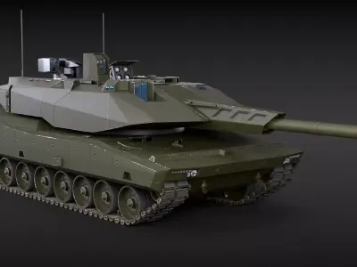 KF-51 Panther German Main Battle Tank Green 3D model