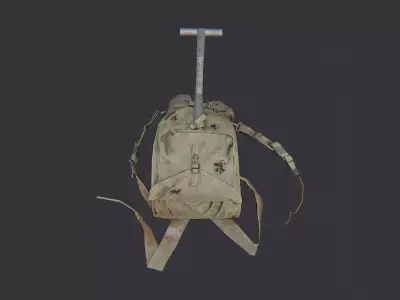 US 1928 haversack with shovel Low-poly 3D model
