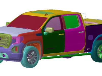 GMC Sierra Denali 1500 4WD Crew Cab 2019 Vehicle 3d scan model 3D model