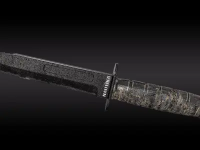 Military Hunting Knife - 3D Model Low-poly 3D model