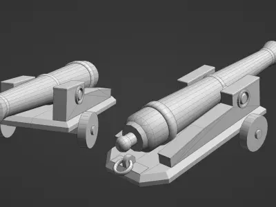 Pirate Cannon Low-poly 3D model shop