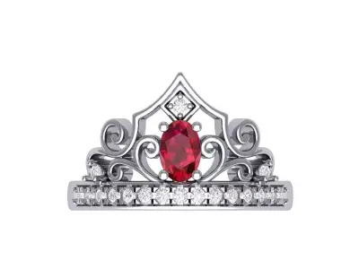 Crown Ring 3D print model