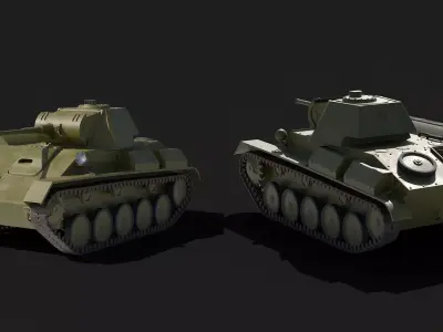T 70 1942 Russian Soviet Light Tank WW2 Free 3D model