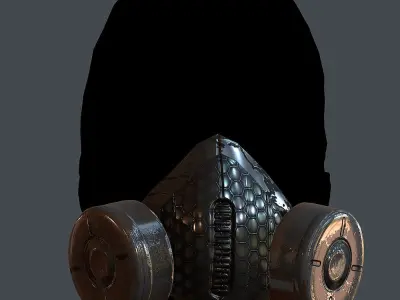 Gas mask helmet 3d model scifi Low-poly Low-poly 3D model Low-poly 3D model 6