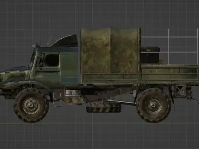 Army Mercedes Truck Low-poly 3D model