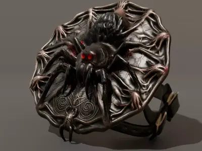 DVL3DStudio Tarantula Shield Low Poly Dark Fantasy Game Ready Low-poly 3D model