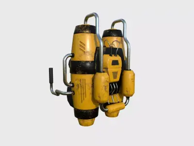 Jetpack A03 Yellow Black - SciFi Character Design Low-poly 3D model