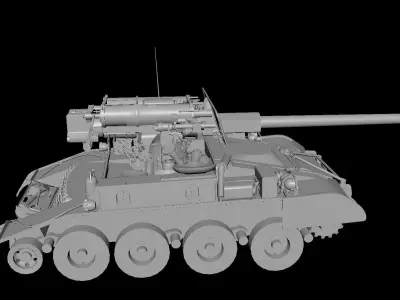 A101 M56 Tank Low-poly 3D model