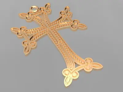 Cross pendant 3D print model 7