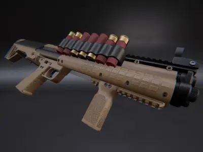 AAA KSG Shotgun Game Ready PBR Low-poly 3D model