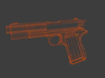 Low Poly Colt-m1911 pistol Low-poly 3D model