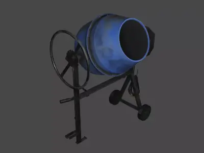 PBR Concrete Mixer Low-Poly Low-poly 3D model
