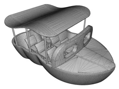 Astonishing Cartoon Tourist Boat Low-poly 3D model