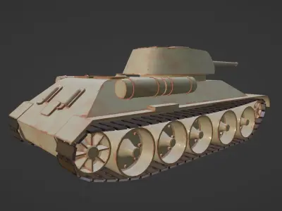 Tank T-34 Low-poly 3D model