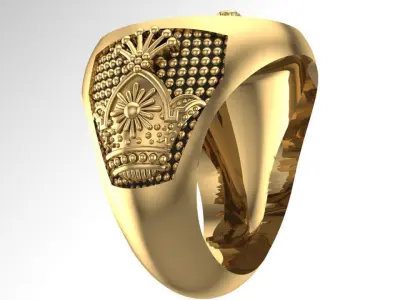 New lion and sun ring 3D print model