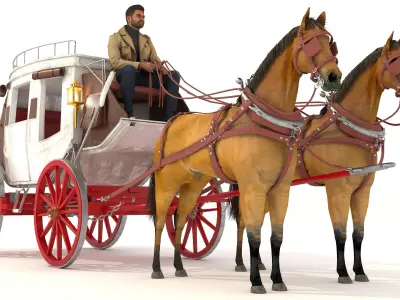 Horse Carriage 2 - 4K 3D model