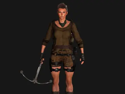 AAA 3D APOCALYPTIC FEMALE 03 - REALISTIC GAME READY CHARACTER Low-poly 3D model