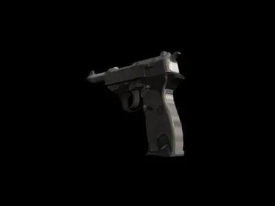 Pistol Wehrmacht P38 Low-poly 3D model