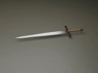 Low Polly Two Handed Sword Free low-poly 3D model