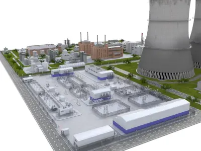 Nuclear Power Plant  purchase 3D model