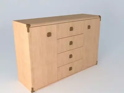 Indiana red pine shelf 3D model