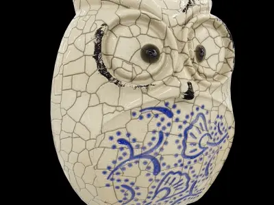 Ceramics Owl model 4 Low-poly 3D model