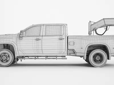  Pickup Truck Generic Gooseneck Trailer 04 