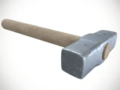 Iron Hammer Low-poly 3D model