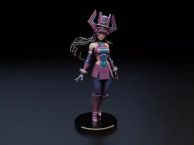 Galacta Cosmic Female Warrior - Galactic Goddess Statue 3D print model