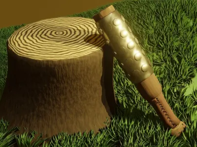 Simple Fantasy Club Low-poly 3D model
