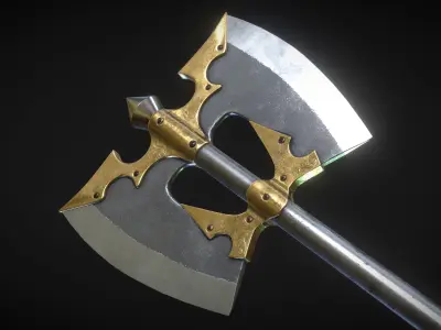 Fantasy Great Axe 01 Low-poly 3D model