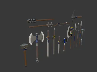 Conjunto de armas Low-poly 3D model