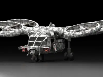 inspired by avatar this 4-propeller helicopter 3D print model
