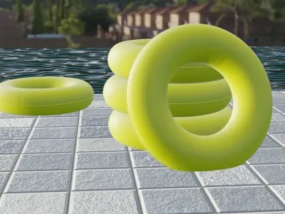 Floating tire Free low-poly 3D model