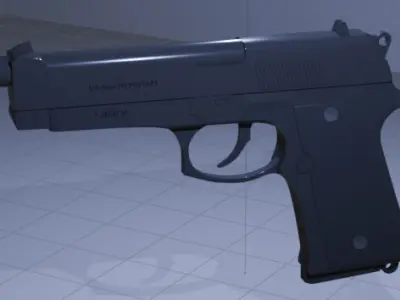 Pistol Low-poly 3D model