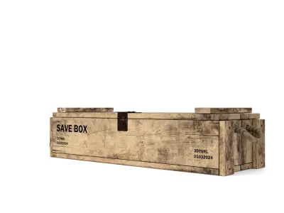 WOODEN GUN BOX Low-poly 3D model