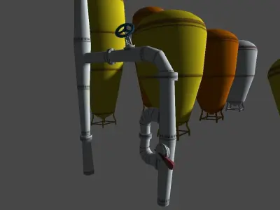 Cartoon industrial props Low-poly 3D model