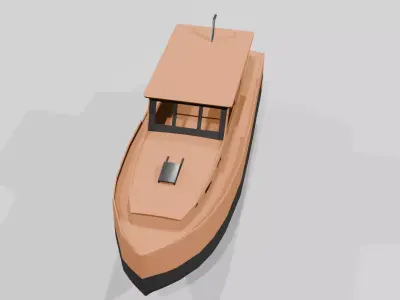 High Quality Boat Ship 3D Model Low-poly 3D model