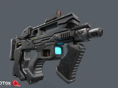 Rifle gun with lights Free low-poly 3D model