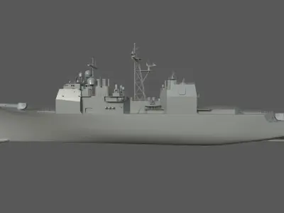 Aegis Cruiser CG-52 USS Bunker Hill Low-poly 3D model