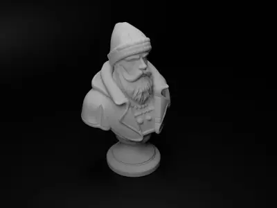 Winter Warrior Bust Chess 3D print model get