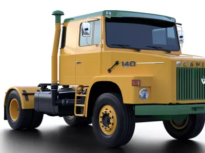 Scania L140 4x2 Sleeper Custom Classic Truck Low-poly 3D model