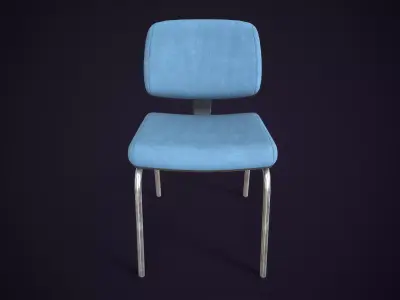Retro Office Chair Low-poly 3D model
