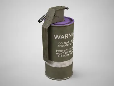 M18 Violet Smoke Hand Grenade AAA Game Ready Low-poly 3D model