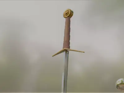 Medieval sword Free 3D model 2